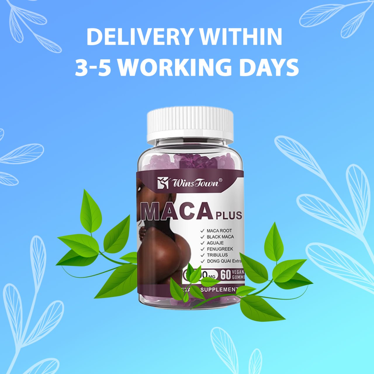 Maca Plus Gummies (1500mg) | Dietary Supplement for Butt Enlargement, Hips Enhancement, and Hormonal Balance