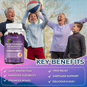 Glucosamine Chondroitin Gummies - Extra Strength Joint Support Supplement for Natural Joint, Antioxidant Immune Support
