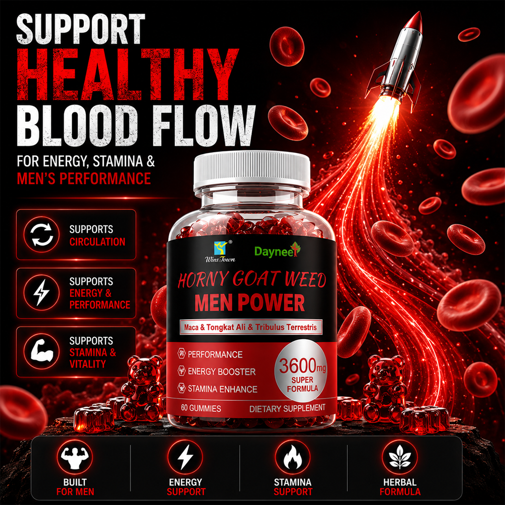 Horny Goat Weed Men's Performance Gummies - 3600MG Herbal Blend For Energy, Stamina & Vitality Support
