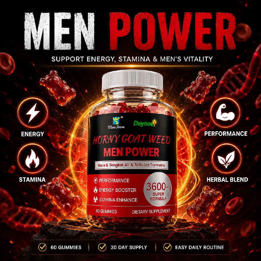 Horny Goat Weed Men's Performance Gummies - 3600MG Herbal Blend For Energy, Stamina & Vitality Support