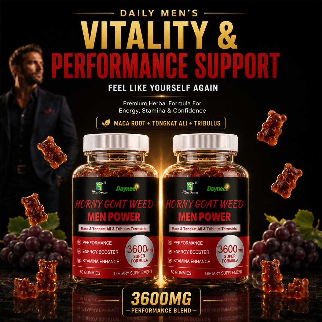 Horny Goat Weed Men's Performance Gummies - 3600MG Herbal Blend For Energy, Stamina & Vitality Support