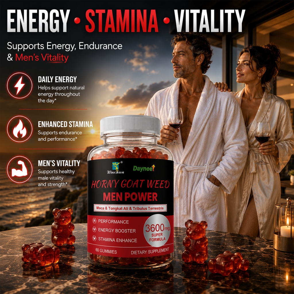 Horny Goat Weed Men's Performance Gummies - 3600MG Herbal Blend For Energy, Stamina & Vitality Support