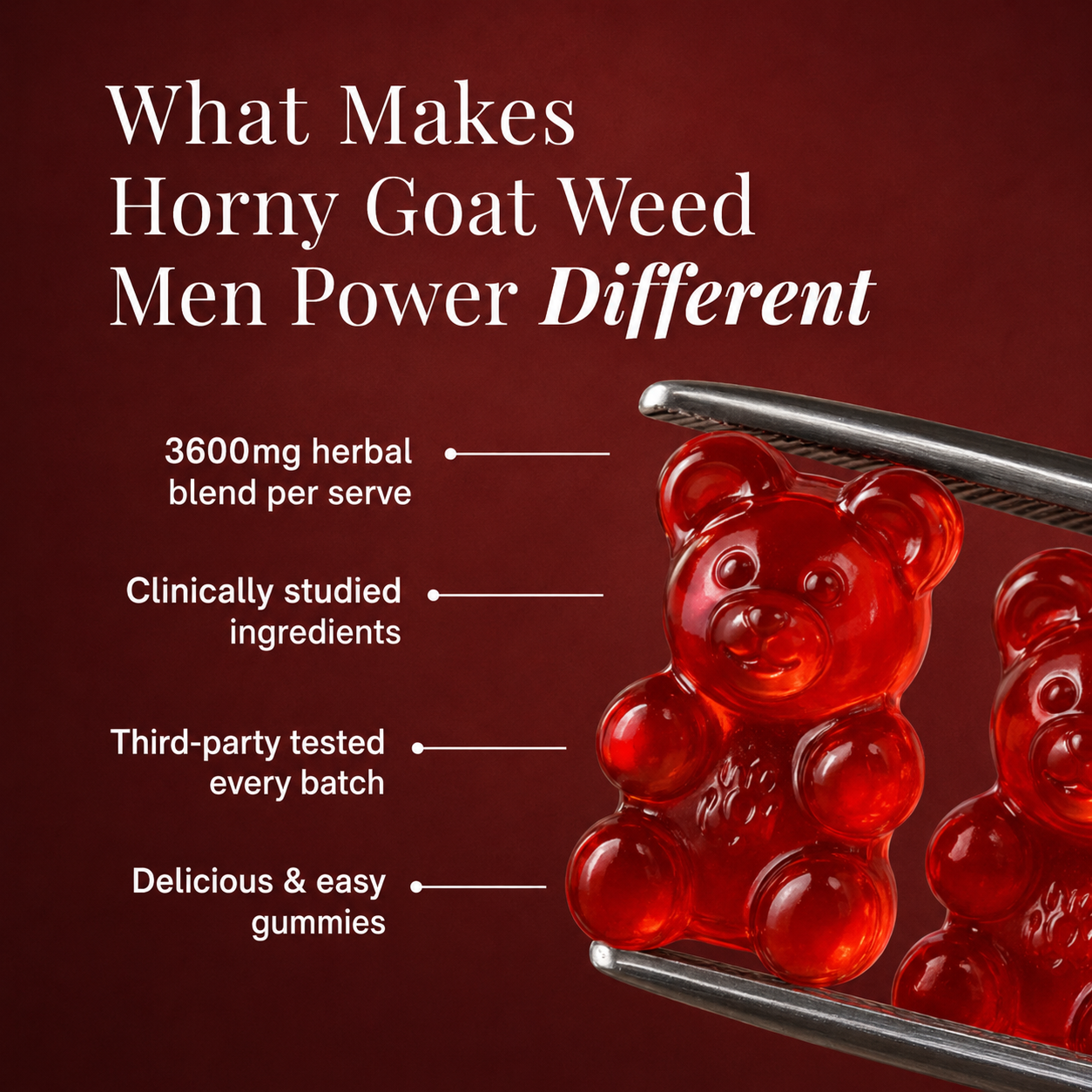Horny Goat Weed Gummies for Men — Drive, Stamina & Performance Support 3600mg