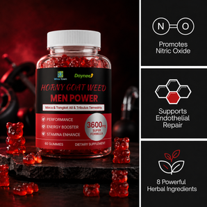 Horny Goat Weed Gummies for Men — Drive, Stamina & Performance Support 3600mg